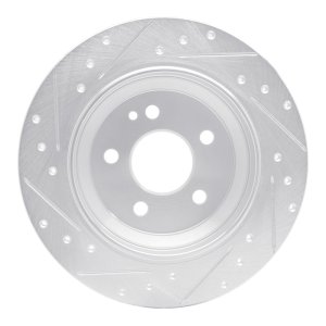 Mercedes-Benz Viano Brake Rotor (1) - Rear Right - R1 Concepts - Drilled & Slotted - Silver - `16-`23
